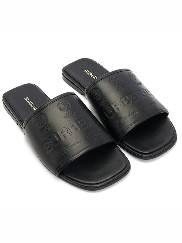 Burberry Carolyn Leather Slippers Black