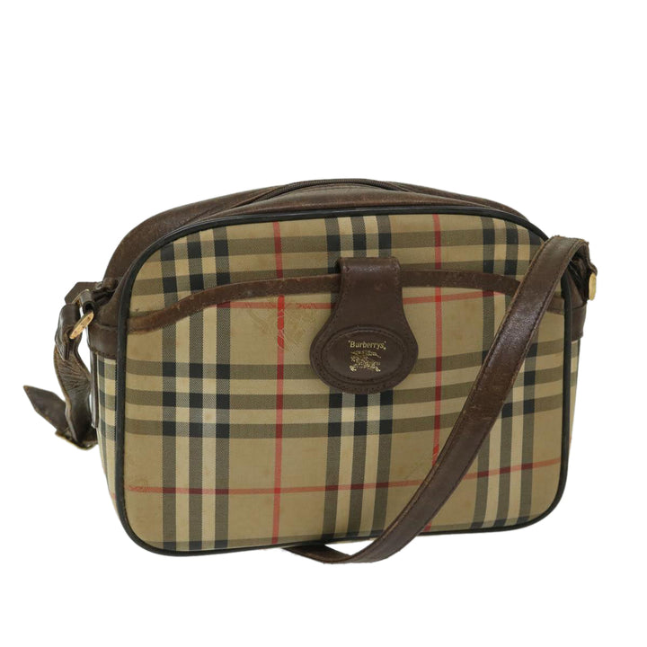 BurberrySs Nova Check Shoulder Bag Canvas Beige Auth 68023