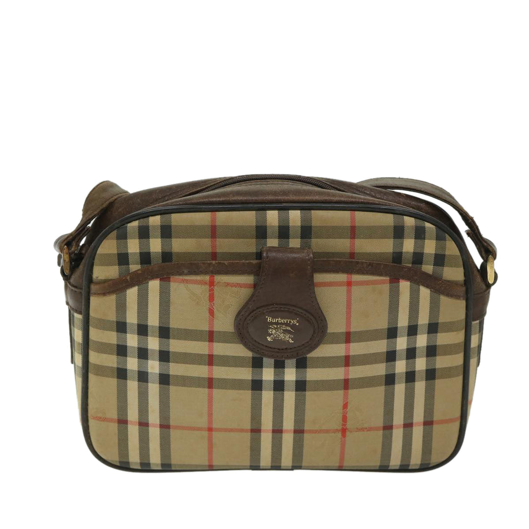 BurberrySs Nova Check Shoulder Bag Canvas Beige Auth 68023