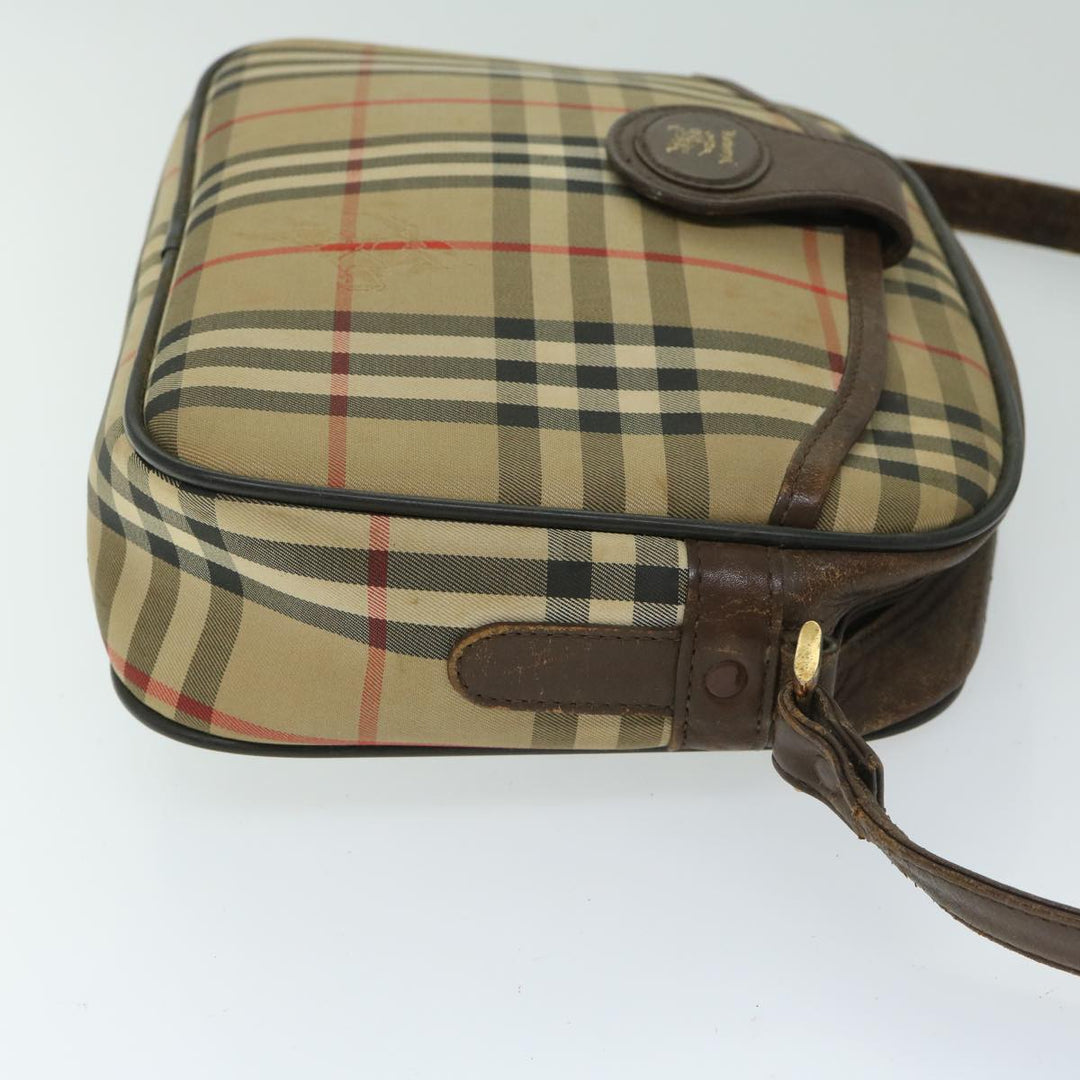 BurberrySs Nova Check Shoulder Bag Canvas Beige Auth 68023
