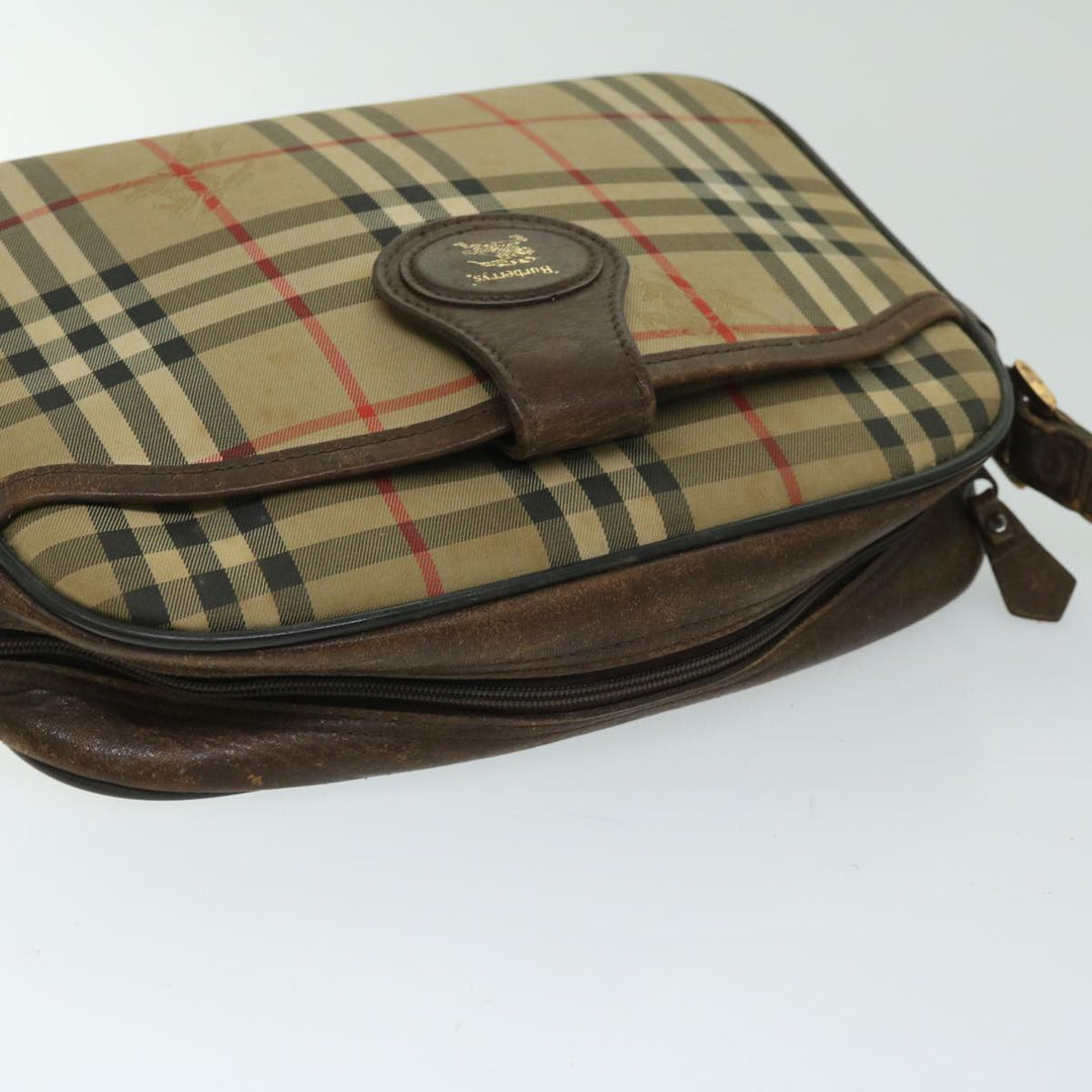 BurberrySs Nova Check Shoulder Bag Canvas Beige Auth 68023