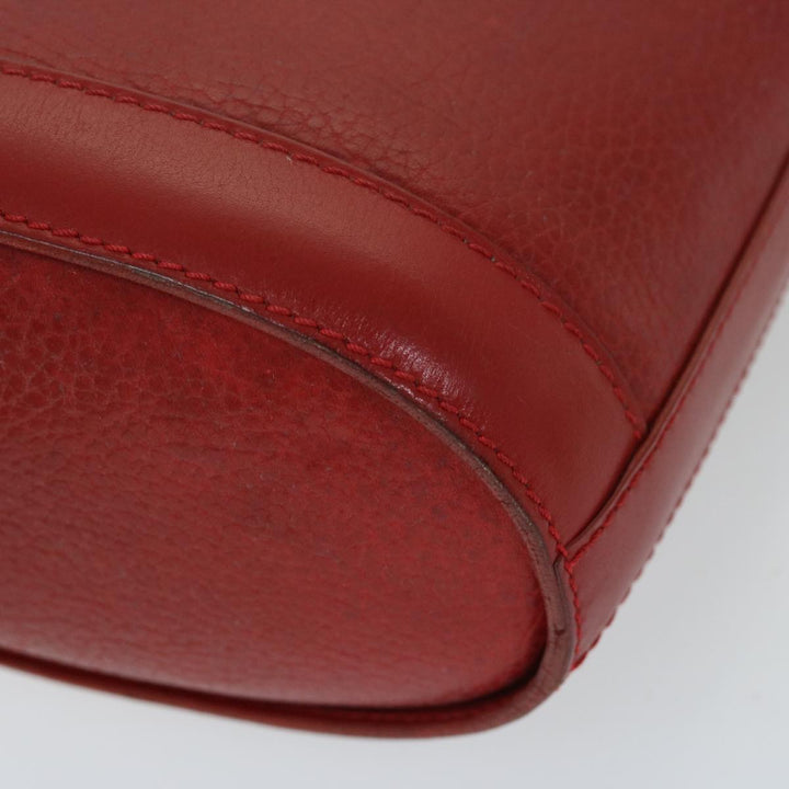 Celine Shoulder Bag Leather Red  68032