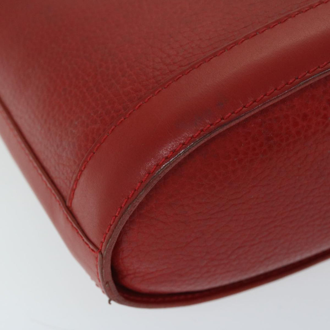 Celine Shoulder Bag Leather Red  68032