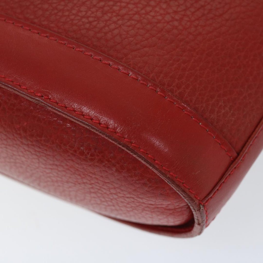Celine Shoulder Bag Leather Red  68032