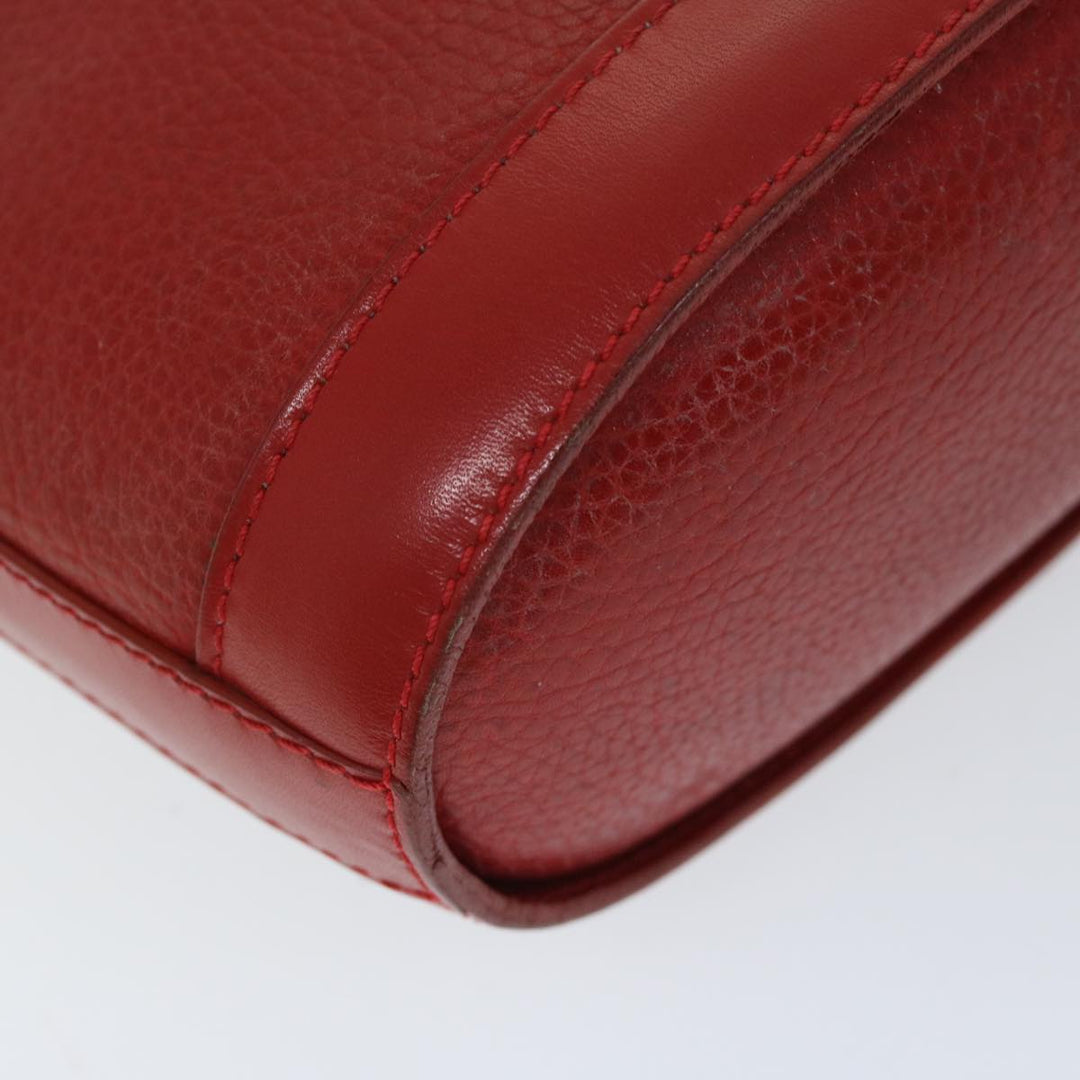 Celine Shoulder Bag Leather Red  68032