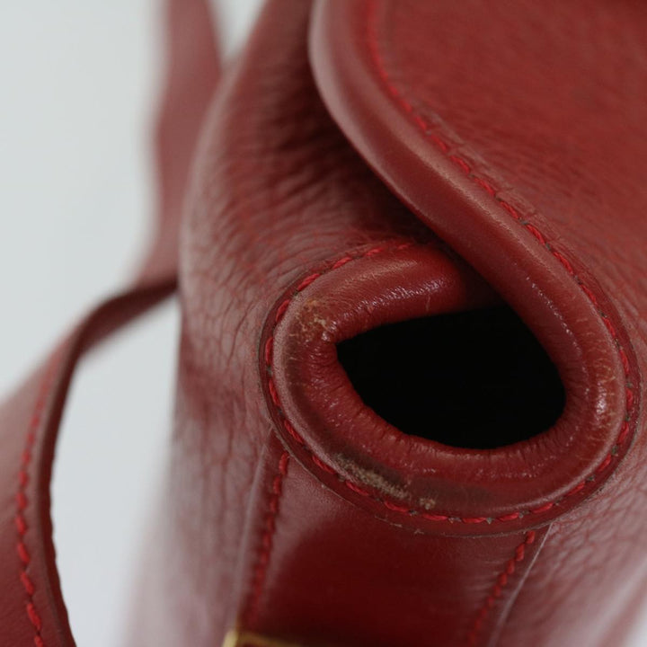 Celine Shoulder Bag Leather Red  68032