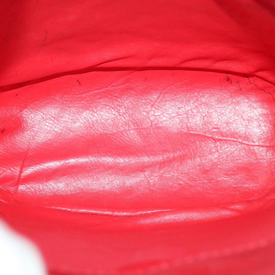 Celine Shoulder Bag Leather Red  68032