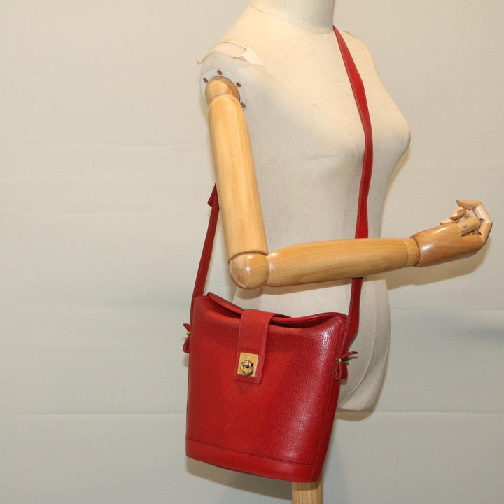 Celine Shoulder Bag Leather Red  68032