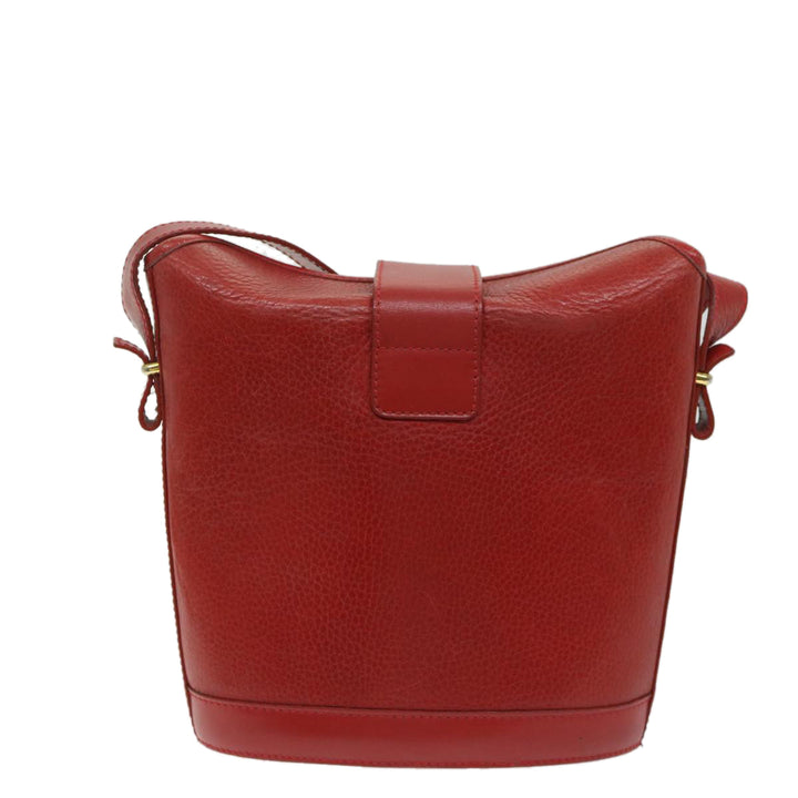 Celine Shoulder Bag Leather Red  68032
