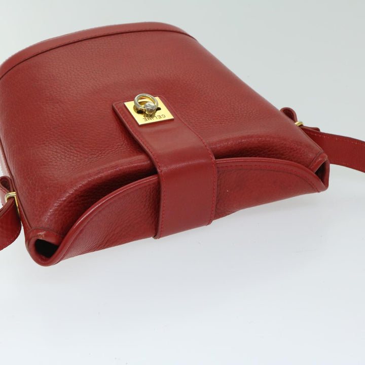 Celine Shoulder Bag Leather Red  68032