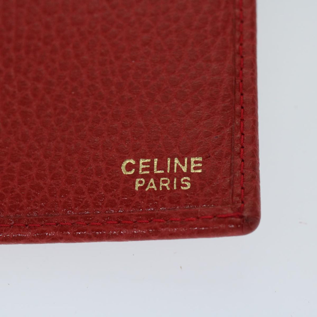 Celine Wallet Leather Red Auth 68033