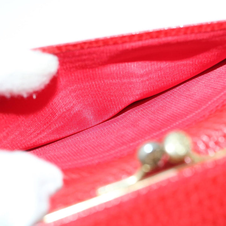 Celine Wallet Leather Red Auth 68033