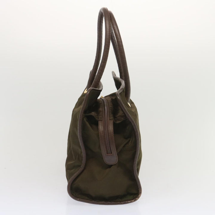 Celine Tote Bag Nylon Khaki Auth 68072