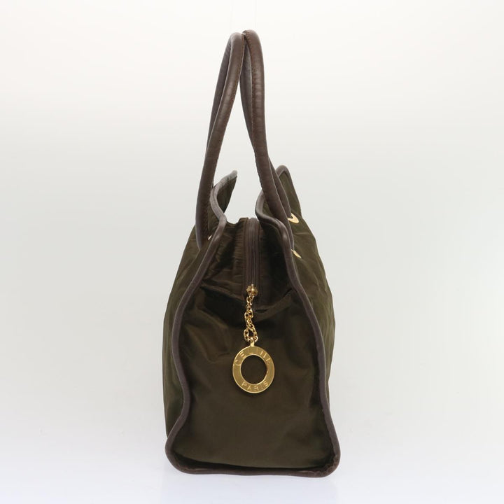 Celine Tote Bag Nylon Khaki Auth 68072