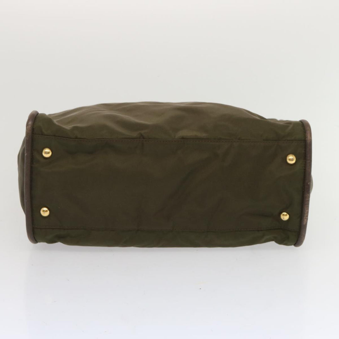 Celine Tote Bag Nylon Khaki Auth 68072