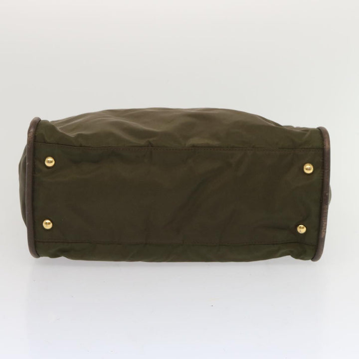 Celine Tote Bag Nylon Khaki Auth 68072