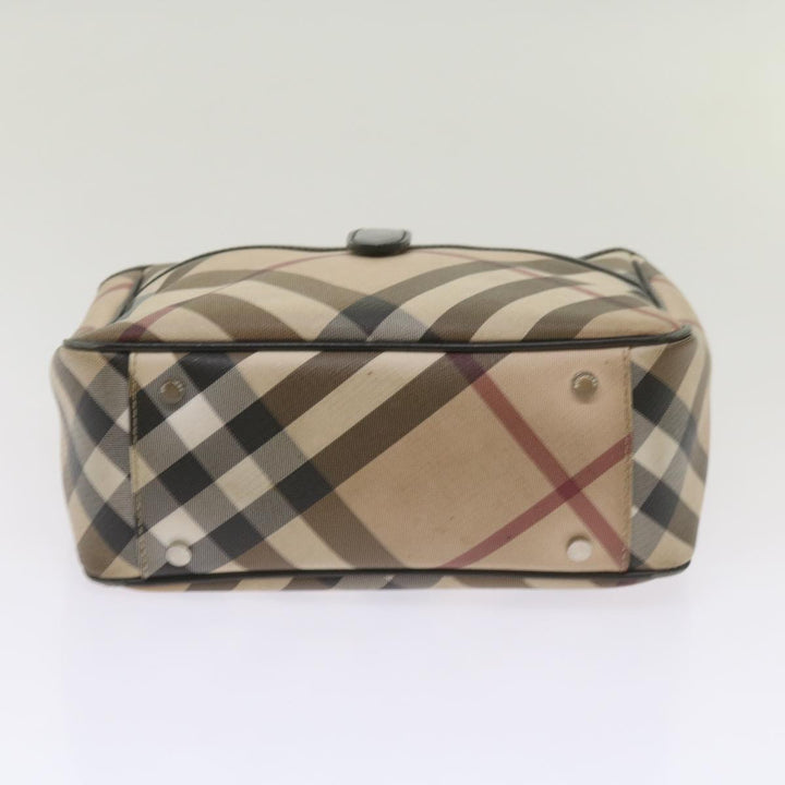 Burberry Nova Check Hand Bag PVC Beige Auth 68142