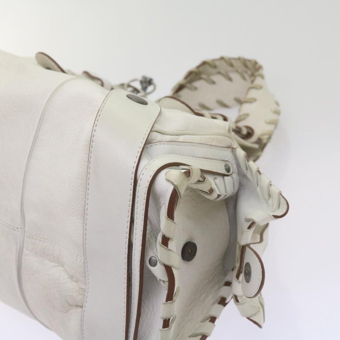 Chloe Silverado Shoulder Bag Leather White 68156
