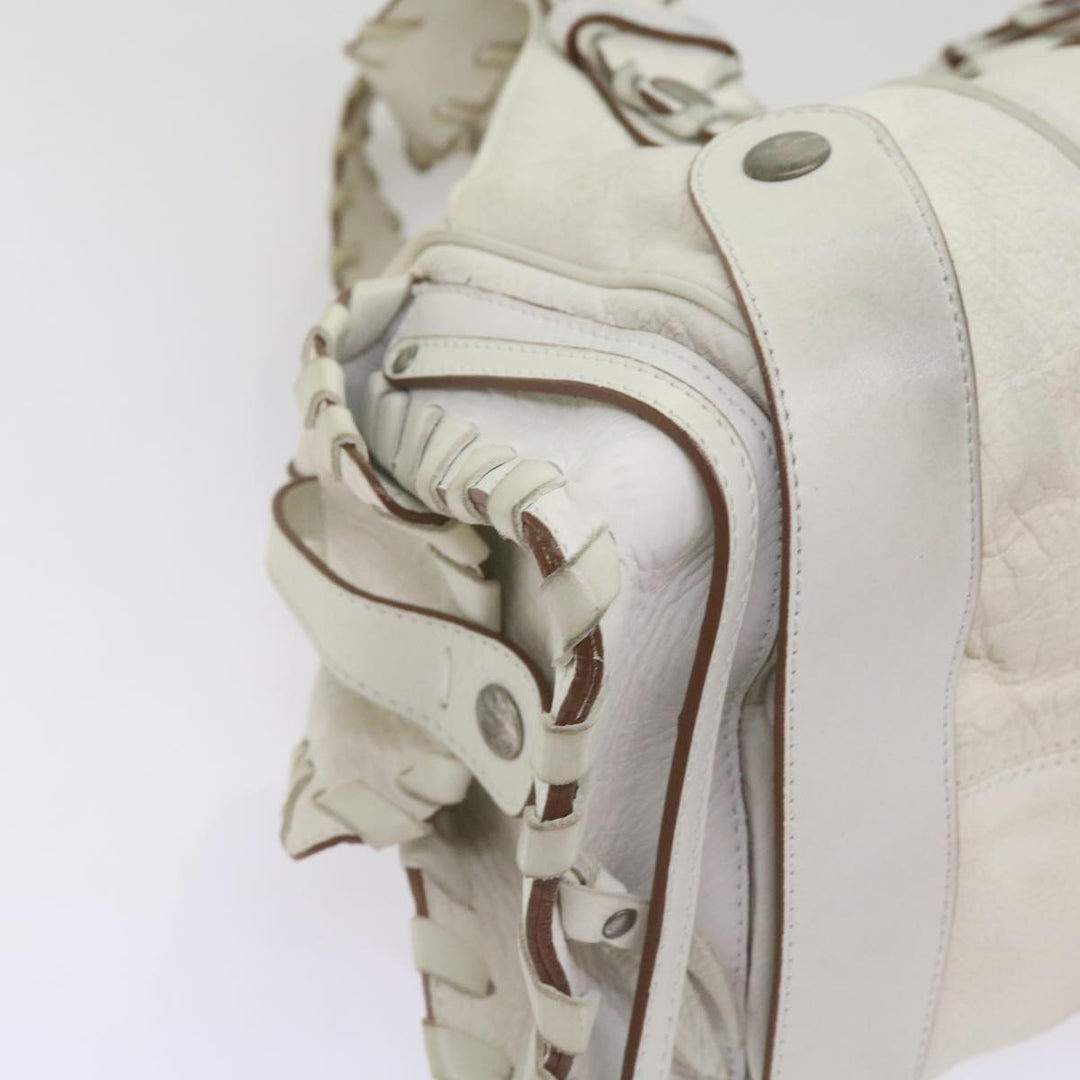 Chloe Silverado Shoulder Bag Leather White 68156