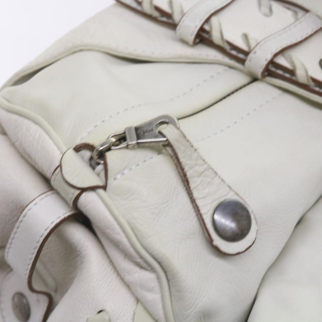 Chloe Silverado Shoulder Bag Leather White 68156