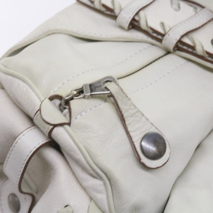 Chloe Silverado Shoulder Bag Leather White 68156
