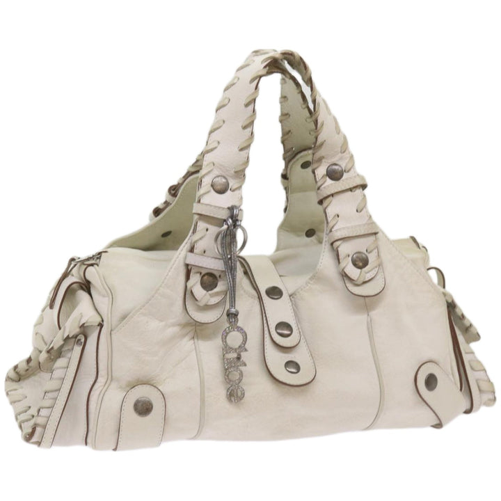 Chloe Silverado Shoulder Bag Leather White 68156