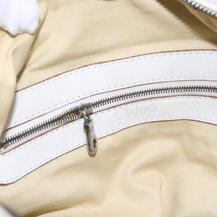 Chloe Silverado Shoulder Bag Leather White 68156