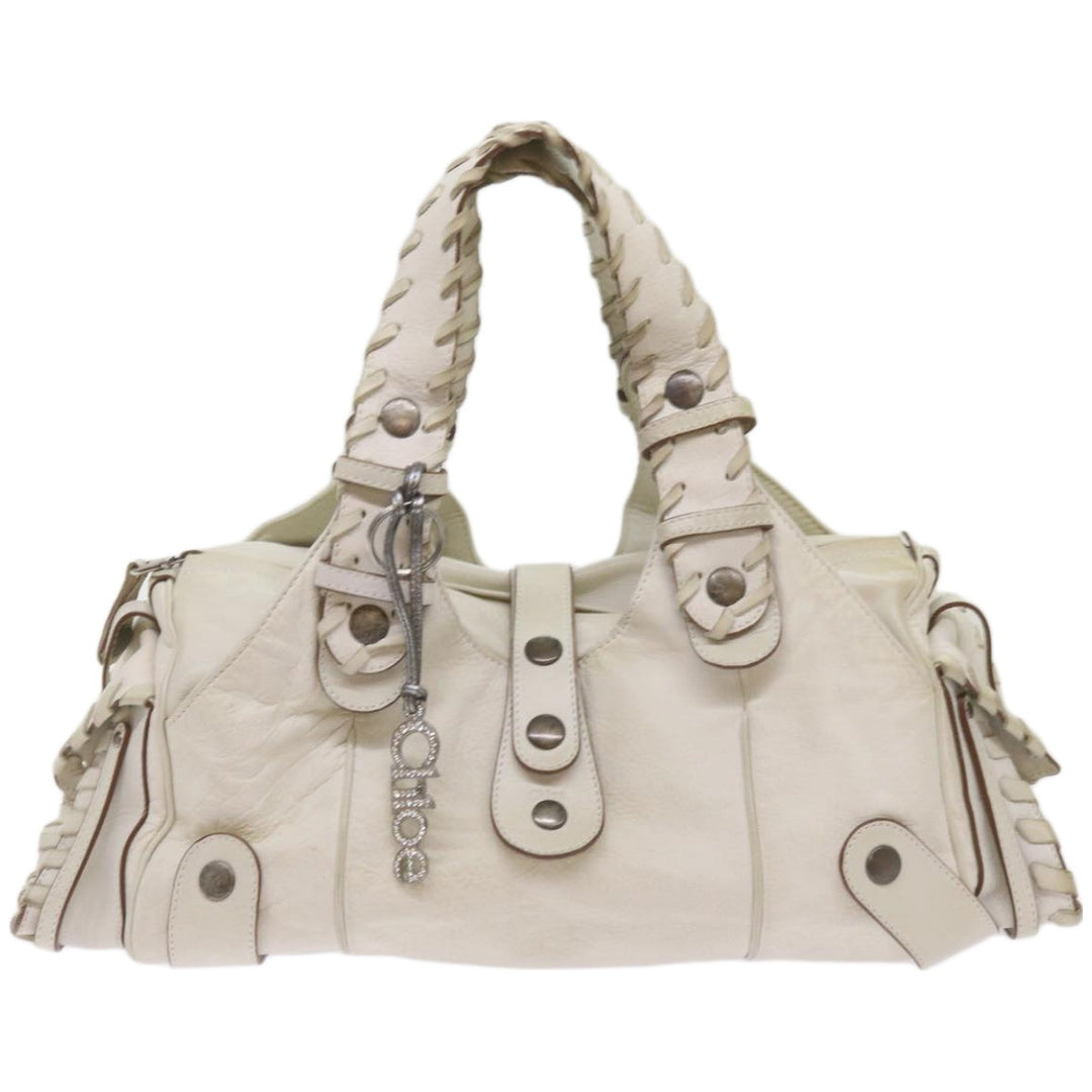 Chloe Silverado Shoulder Bag Leather White 68156
