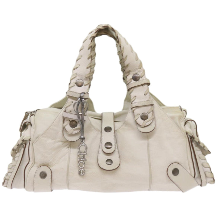 Chloe Silverado Shoulder Bag Leather White 68156