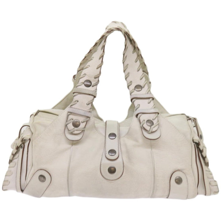 Chloe Silverado Shoulder Bag Leather White 68156