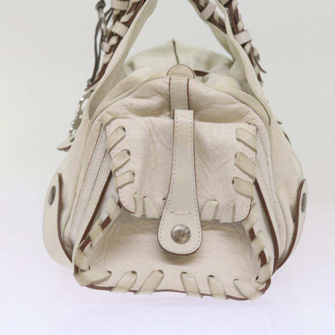 Chloe Silverado Shoulder Bag Leather White 68156