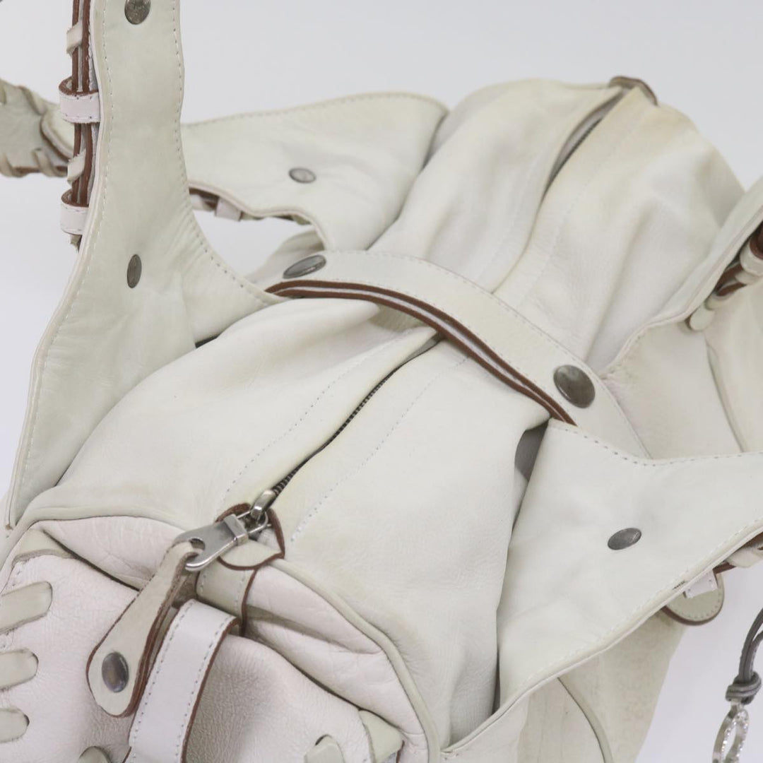 Chloe Silverado Shoulder Bag Leather White 68156