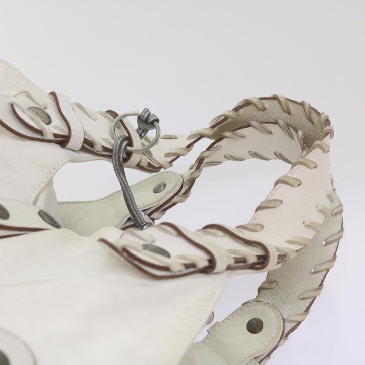 Chloe Silverado Shoulder Bag Leather White 68156