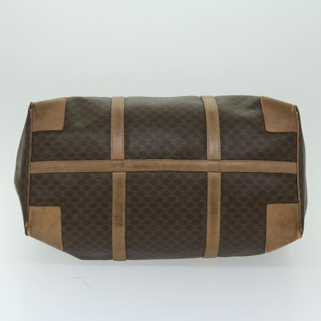 Celine Macadam Canvas Boston Bag PVC Brown Auth 68169