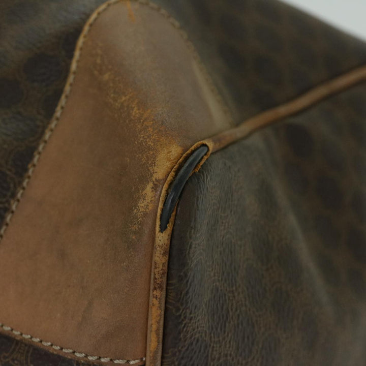Celine Macadam Canvas Boston Bag PVC Brown Auth 68169