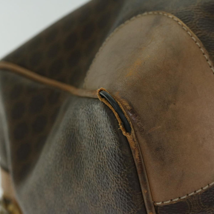 Celine Macadam Canvas Boston Bag PVC Brown Auth 68169