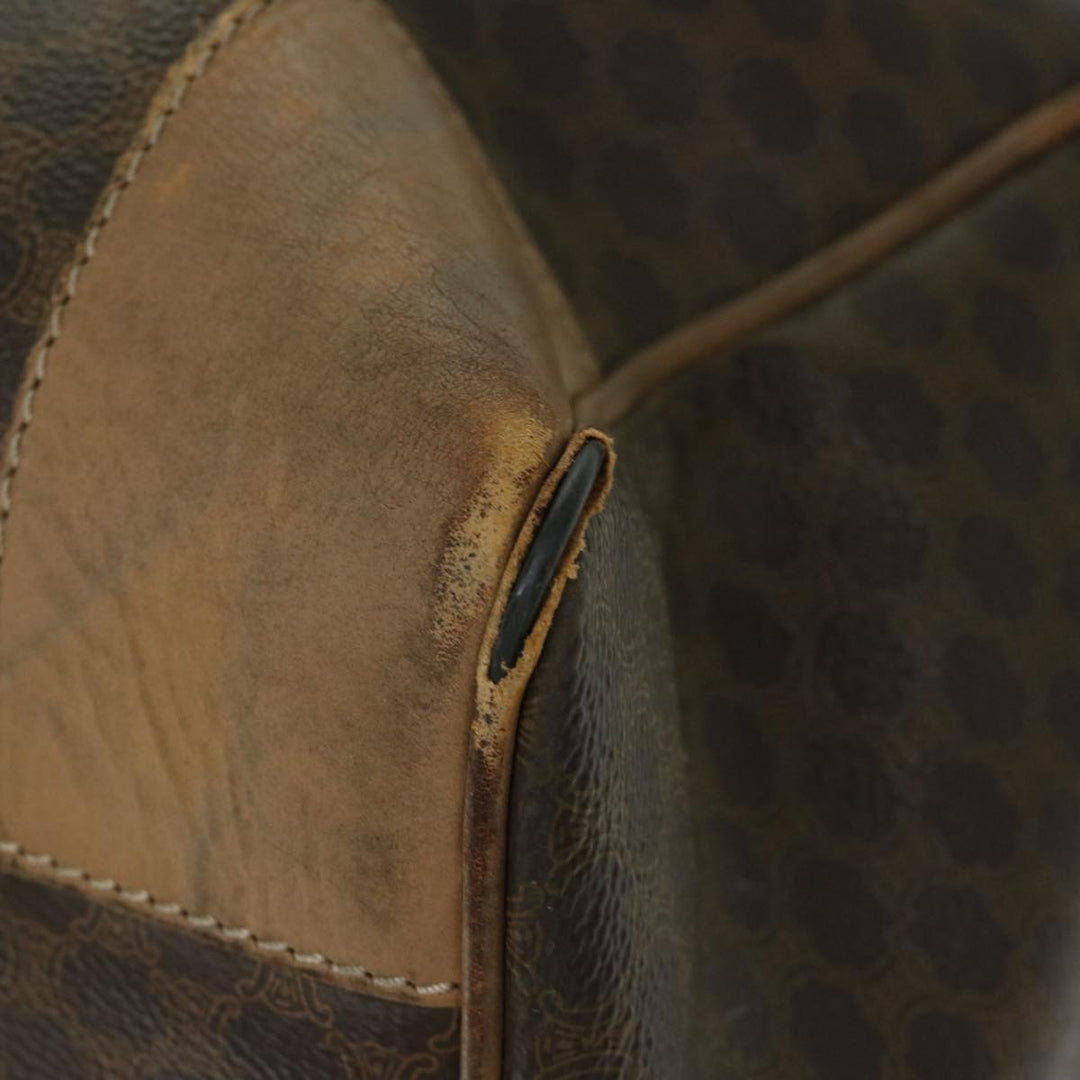 Celine Macadam Canvas Boston Bag PVC Brown Auth 68169