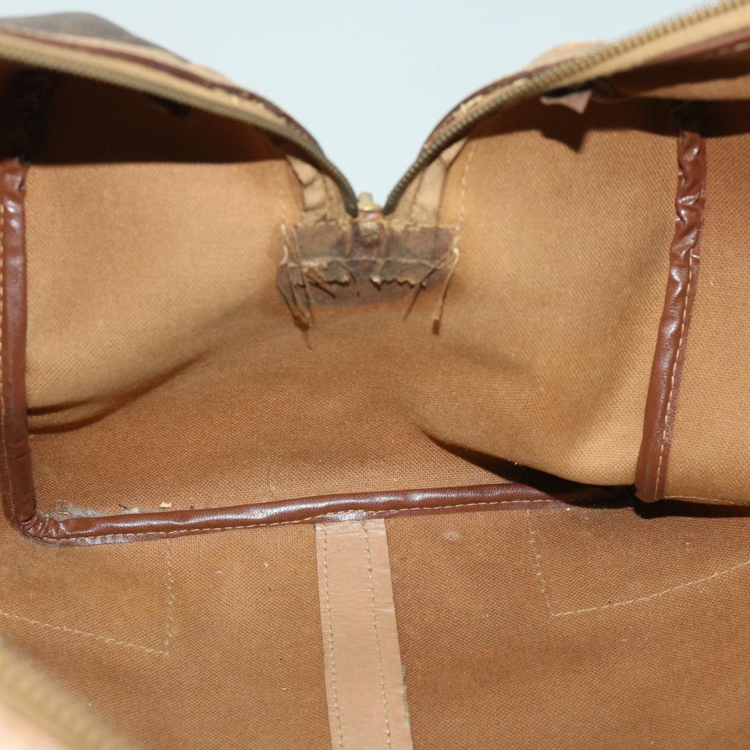 Celine Macadam Canvas Boston Bag PVC Brown Auth 68169