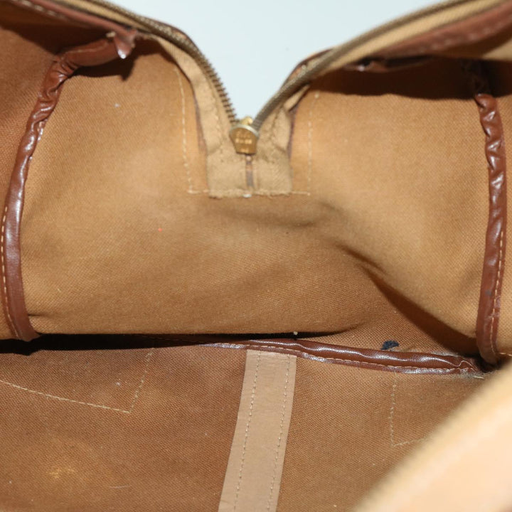 Celine Macadam Canvas Boston Bag PVC Brown Auth 68169