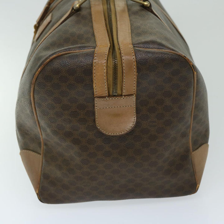 Celine Macadam Canvas Boston Bag PVC Brown Auth 68169
