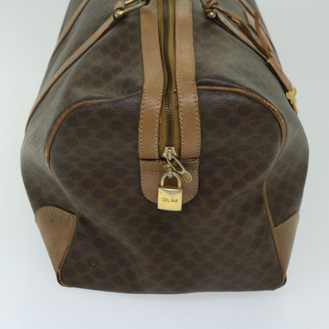 Celine Macadam Canvas Boston Bag PVC Brown Auth 68169