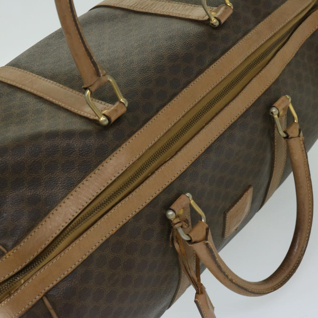 Celine Macadam Canvas Boston Bag PVC Brown Auth 68169