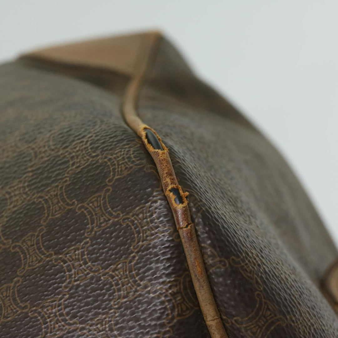 Celine Macadam Canvas Boston Bag PVC Brown Auth 68169