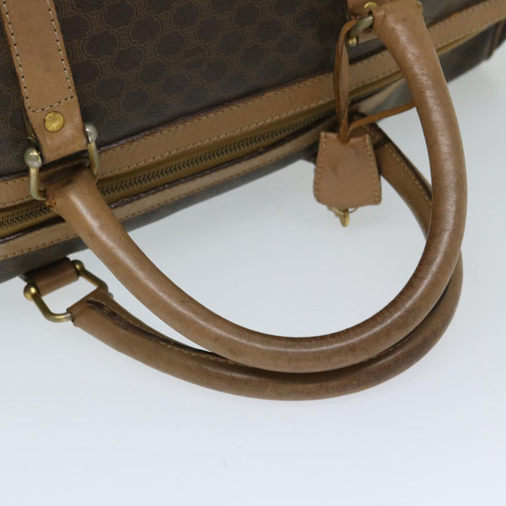 Celine Macadam Canvas Boston Bag PVC Brown Auth 68169