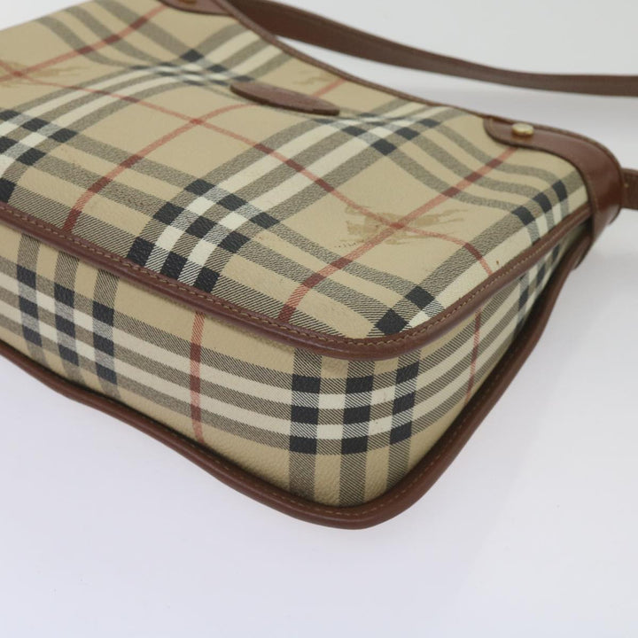 BurberrySs Nova Check Shoulder Bag PVC Beige Brown Auth 68178