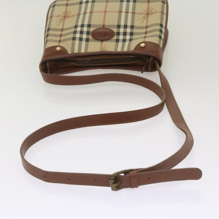 BurberrySs Nova Check Shoulder Bag PVC Beige Brown Auth 68178