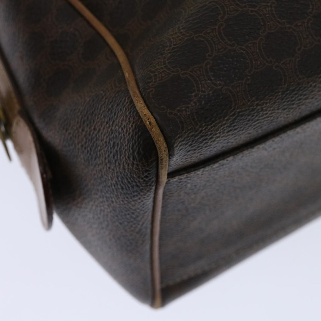 Celine Macadam Canvas Hand Bag PVC Brown Auth 68190
