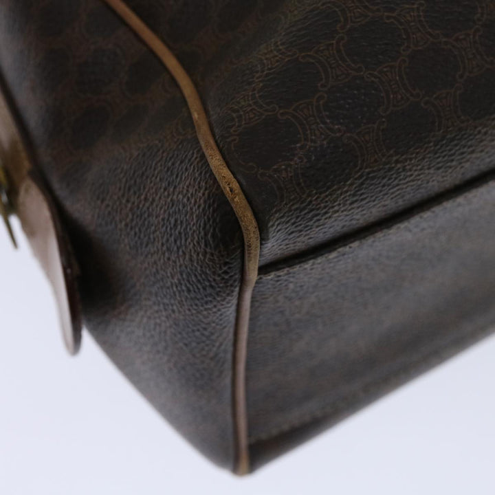 Celine Macadam Canvas Hand Bag PVC Brown Auth 68190