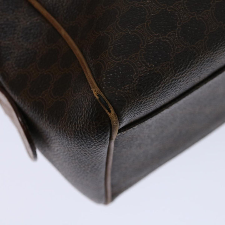 Celine Macadam Canvas Hand Bag PVC Brown Auth 68190