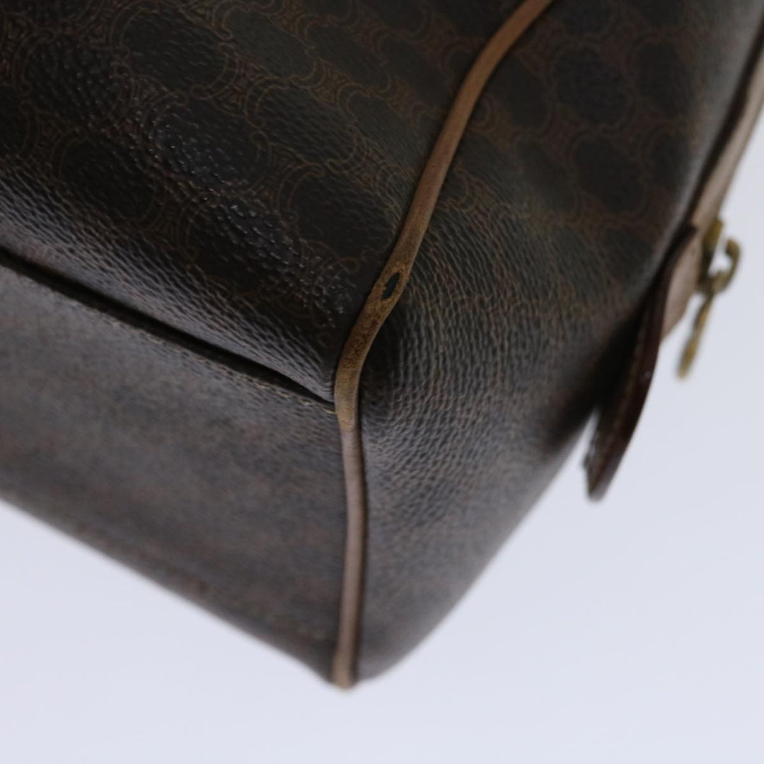 Celine Macadam Canvas Hand Bag PVC Brown Auth 68190